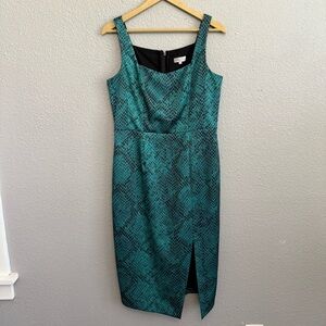 Elegant Snakeskin Print Midi Dress Size‎ 12 EUC